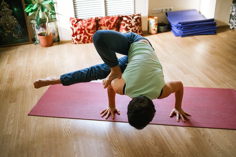 Yoga block stretching